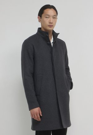 À COL MONTANT - Short coat - gris
