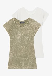 2 PACK - Camiseta básica - martini olive/egret