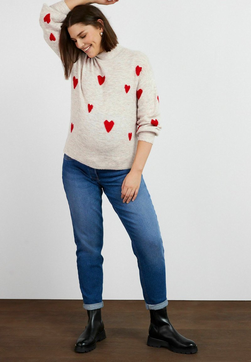 Next MATERNITY HEART PRINT KNIT JUMPER Pullover natural/beige