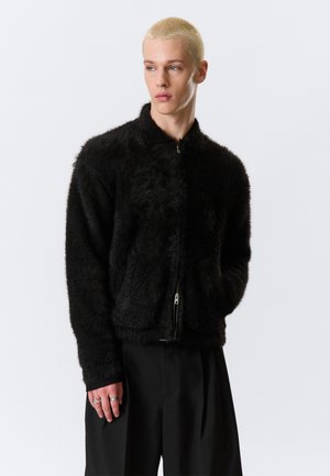 ZIP-THROUGH - Strickjacke - black