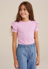 WE Fashion Marškinėliai su spaudiniu - pink
