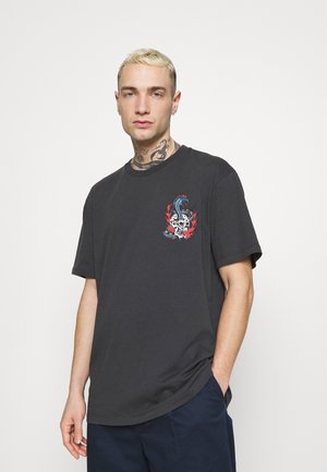 AllSaints VIPER CREW - Μπλουζάκι με στάμπα - washed black