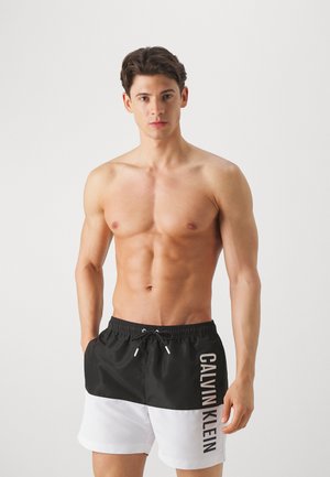 MEDIUM DRAWSTRING BLOCK - Swimming shorts - black