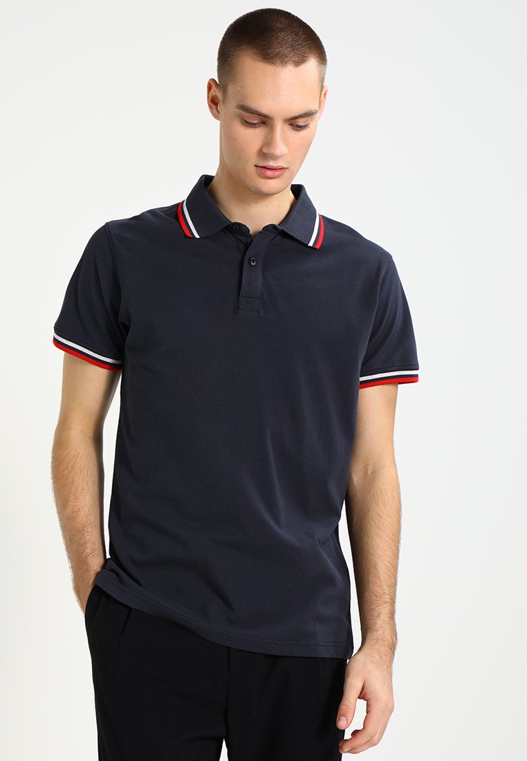 Urban Classics Polokošeľa - navy/white/firered