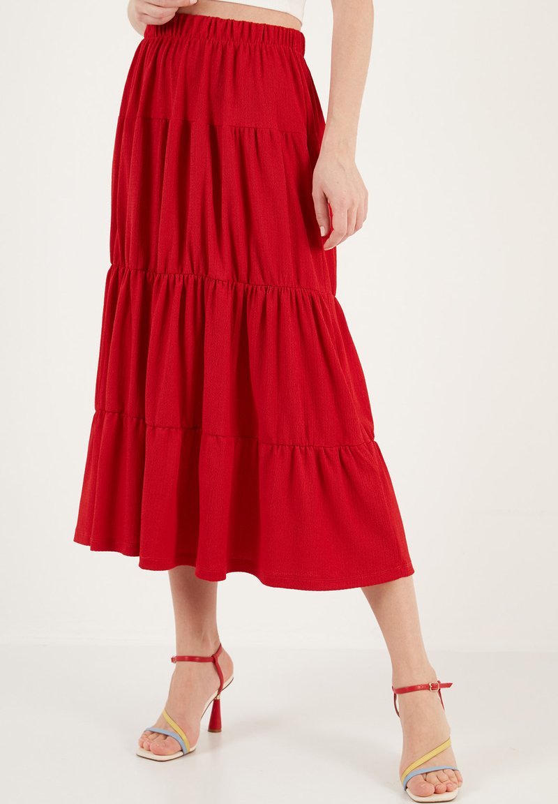 LELA REGULAR FIT - A-vonalú szoknya - red
