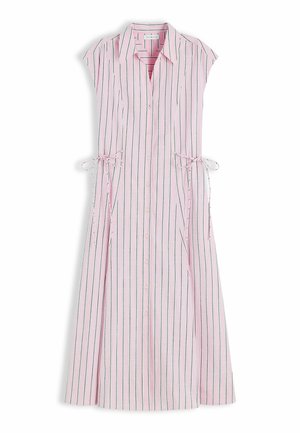 Tommy Hilfiger, TOMMY HILFIGER TIE DETAIL CAP SLEEVE MIDI SHIRT DRESS - Robe chemise - liquorice stp pink