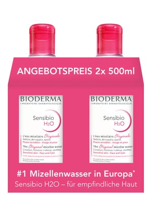 BIODERMA GESICHTSREINIGUNG / MIZELLENWASSER SENSIBIO H2O MIZELLENREINIGUNGSWASSER: 2X500ML ZUM ANGEBOTSPREIS - Gesichtsreinigung - transparent