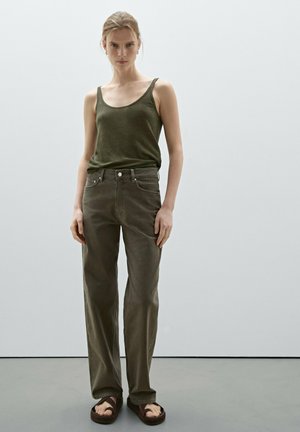 Jean droit - mottled dark green