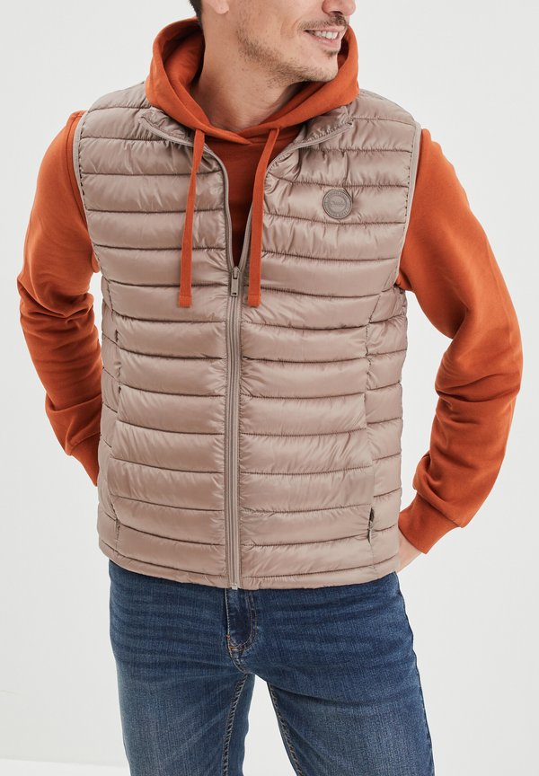 AMERICAN INSPIRATION FASHION COOL EASY SLEEVELESS STRAIGHT ZIP - Weste - taupe