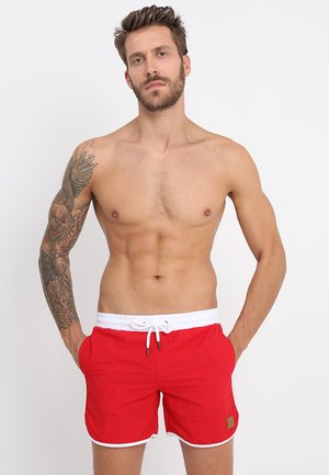 RETRO - Swimming shorts - firered/white