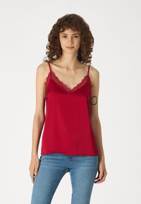 VILA VIKATYA V-NECK SINGLET - Top - fiery red