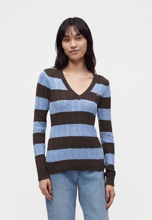 Hollister Co., CABLE ICON V NECK  - Pullover - brown