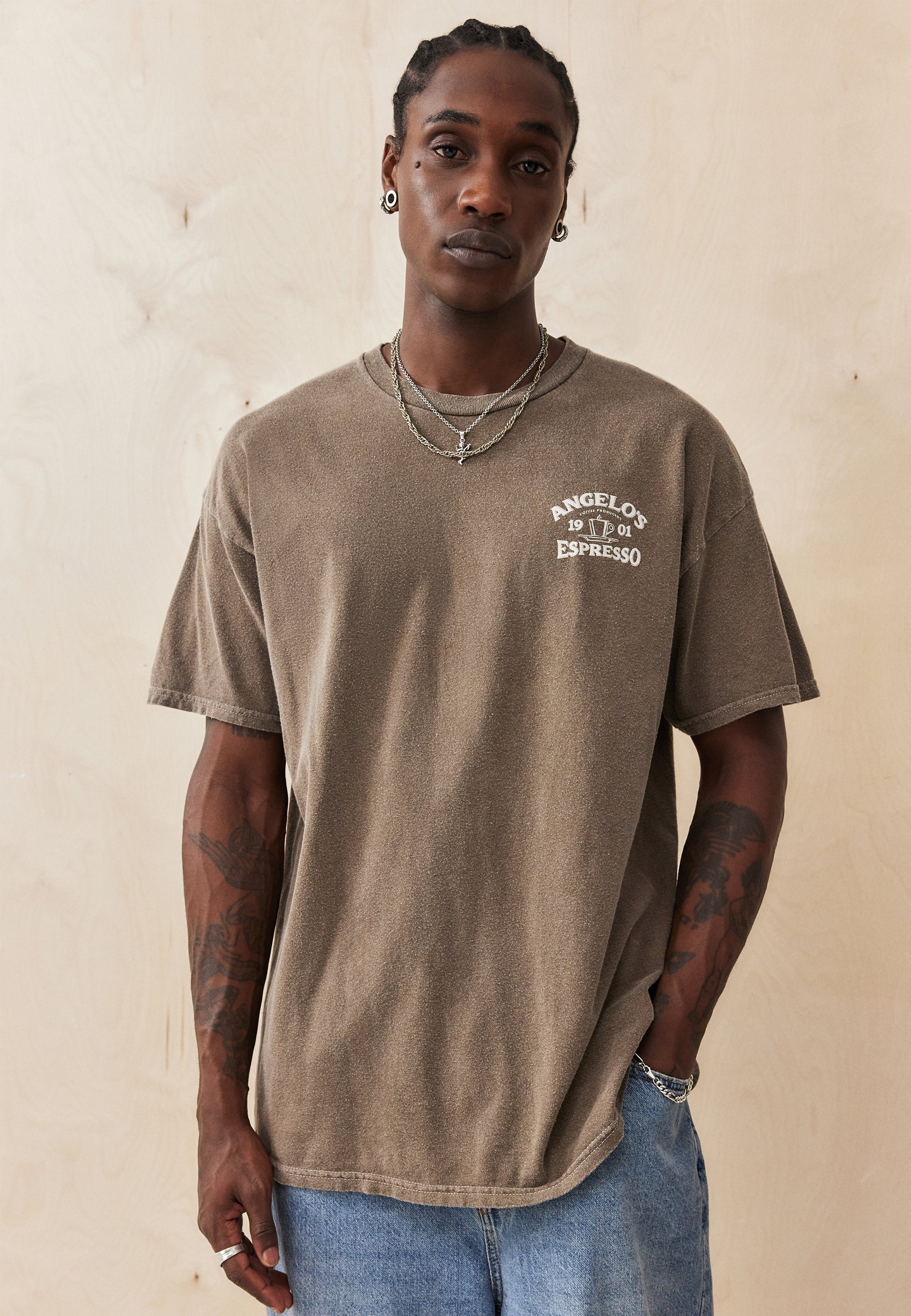 BDG Urban Outfitters ESPRESSO TEE - Print T-shirt - brown