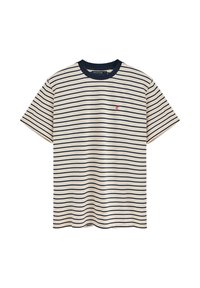 STRIPES SHORT SLEEVE CREWNECK KEANU - T-Shirt print - beige navy