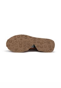 Rubber shoe sole, brown with textured pattern featuring geometric shapes and brand name "Munich 1939." Flat, wide design.