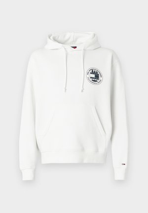 Tommy Jeans, BACK SLOGAN WASHED RELAXED HOODY - Mikina s kapucňou - ecru