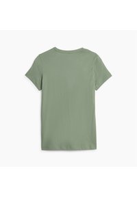 Puma ESSENTIALS LOGO RUNDHALS KURZARM - Camiseta estampada - eucalyptus