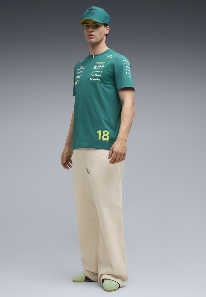 PUMA X ASTON MARTIN ARAMCO F1® TEAM REPLICA STROLL T-SHIRT UNISEX - Print T-shirt - green lux