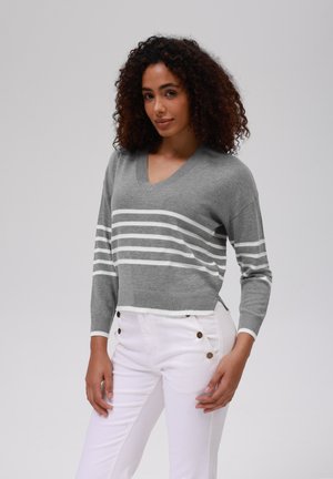 Pullover - grey/white
