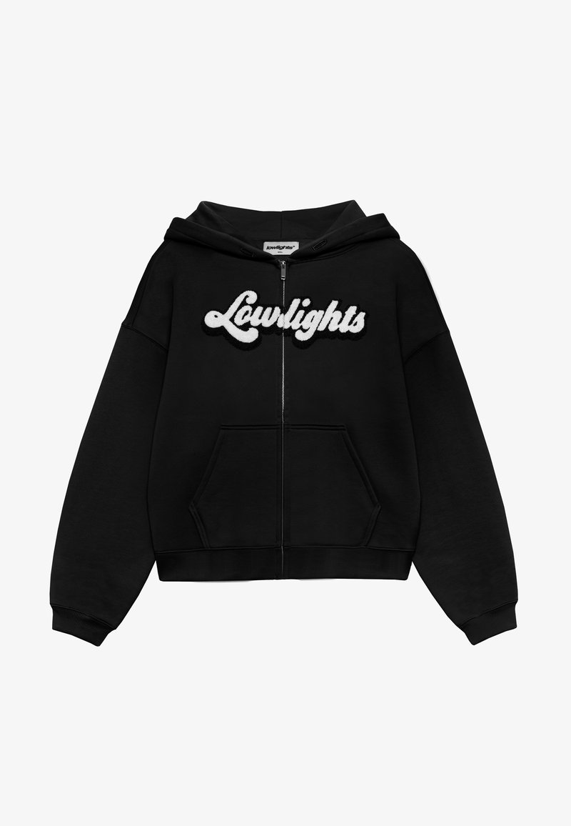 LOW LIGHTS STUDIOS® TRENDY ZIP HOODIE - Lukuga pusa - black
