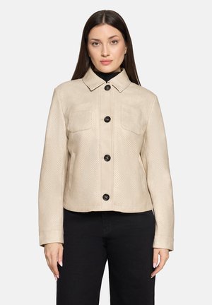 MIT KRAGEN - Kunstlederjacke - beige