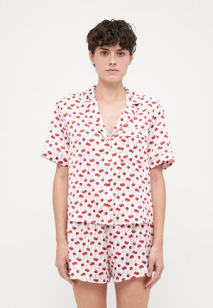 Abercrombie & Fitch Short-Sleeve Sleep Shirt - Bluză de pijama - white/red