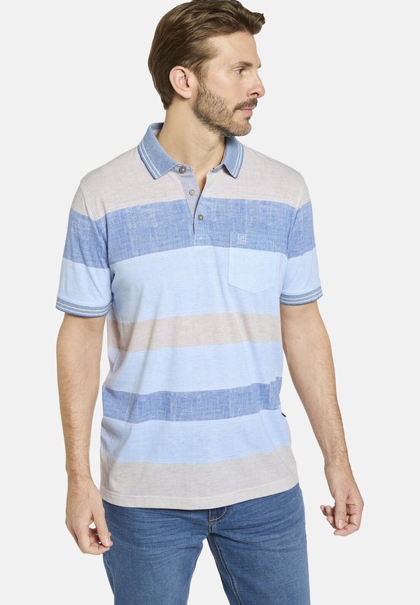 Poloshirt - hellblau gestreift