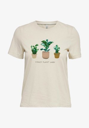 ONLY, T-shirt imprimé - beige