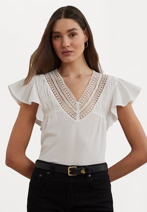 Lauren Ralph Lauren UPTOWN COTTON MODAL JERSEY SHORT SLEEVE PULLOVER - Basic T-shirt - white
