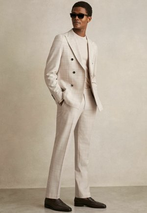 Reiss, REGULAR FIT - OE BELMONDO DOUBLE-BREASTED CHECK SUIT BLAZER REGULAR-FIT . - Sakko - stone
