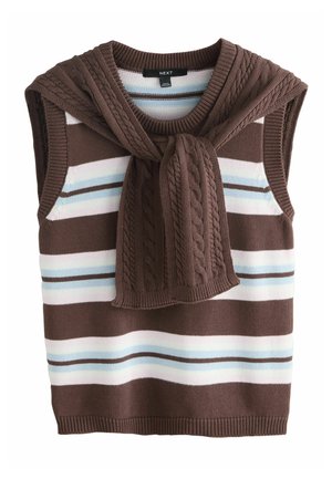 Next, Top - chocolate brown stripe