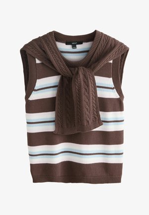Next, Top - chocolate brown stripe
