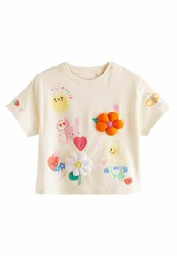 Next - SHORT SLEEVE PADDED APPLIQUE   - REGULAR FIT - Printtipaita - white flower Pienoiskuva 1