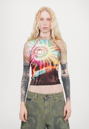 Paolina Russo SHORT SLEEVE RASH GUARD - T-shirt print - acid brown