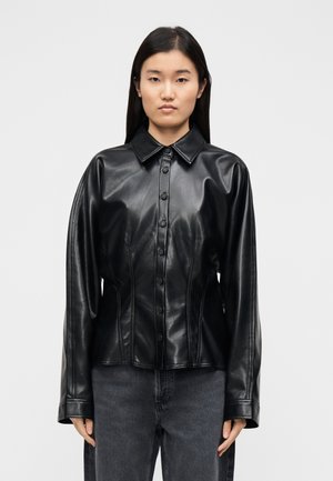 DEVON SHIRT - Imiteret læderjakke - black