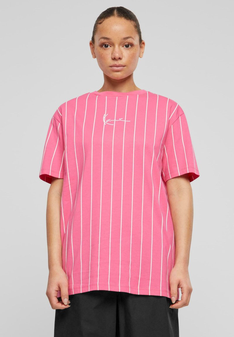 Karl Kani SMALL SIGNATURE ESSENTIAL STRIPE TEE - T-shirt print - pink