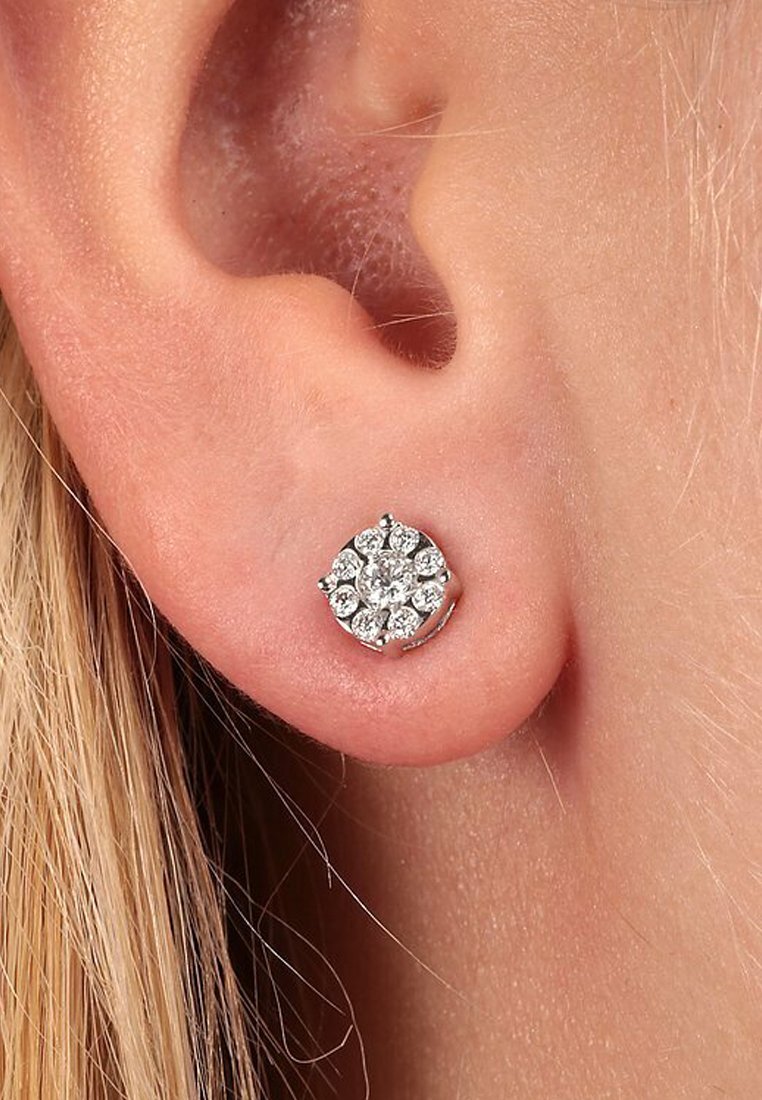 CHRIST Ohrringe weißgoldfarben/weiß Zalando