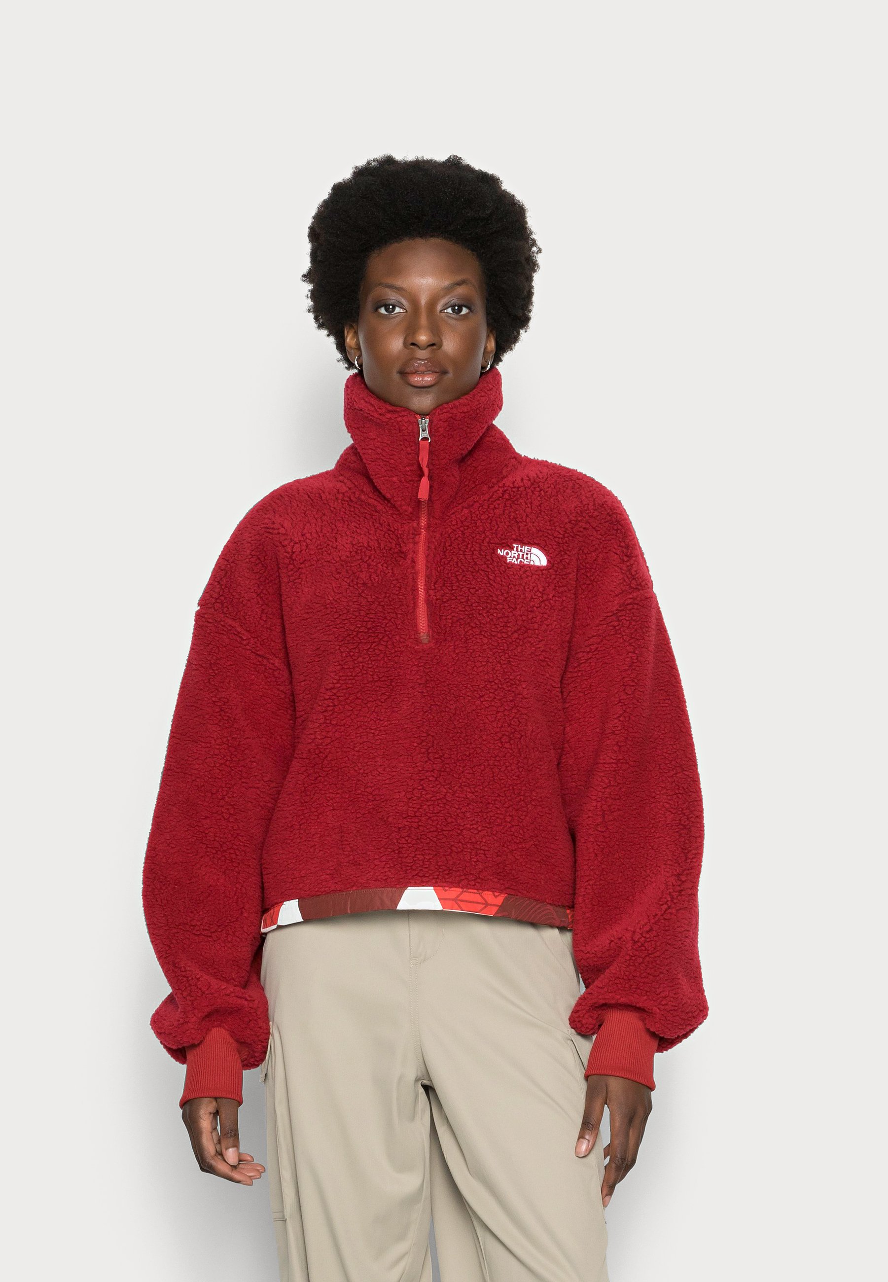 fiery red north face