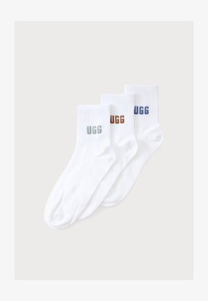 UGG, QUINLIN LOGO QAURTER 3 PACK - Chaussettes - white/multi-coloured