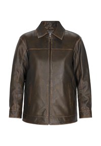 Nahkatakki - grey olive