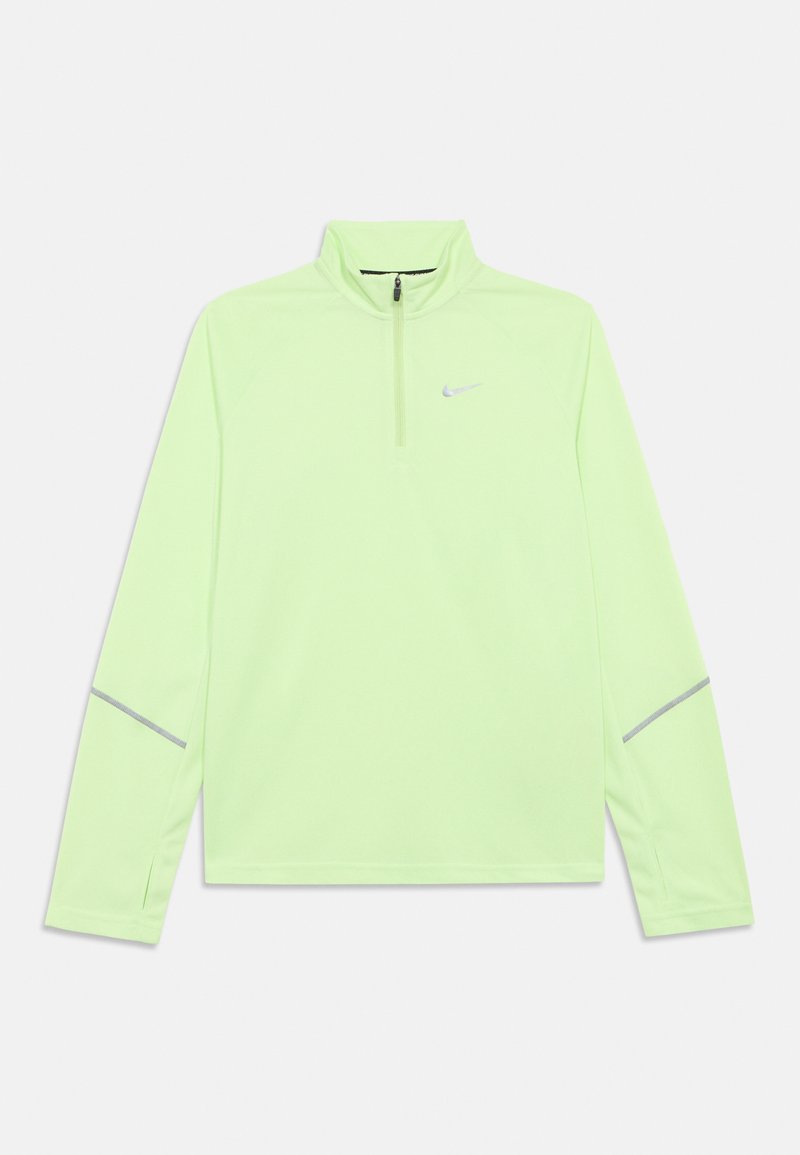 Ανοιχτό πράσινο μακρυμάνικο μπλουζάκι με γιακά τύπου mock με φερμουάρ, ανακλαστικές λεπτομέρειες στα μανίκια και μικρό λογότυπο στο στήθος. Λείο υφή.