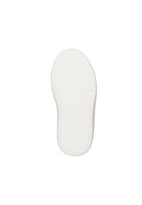 Suela de zapato de goma blanca con superficie texturizada, que presenta un agarre con patrón y bordes suaves, diseñada para ofrecer tracción y comodidad.