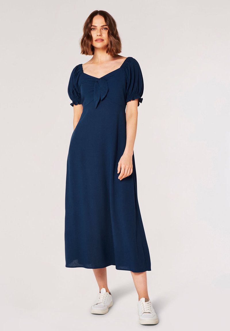 Apricot TIE DETAIL MIDI - Freizeitkleid - navy