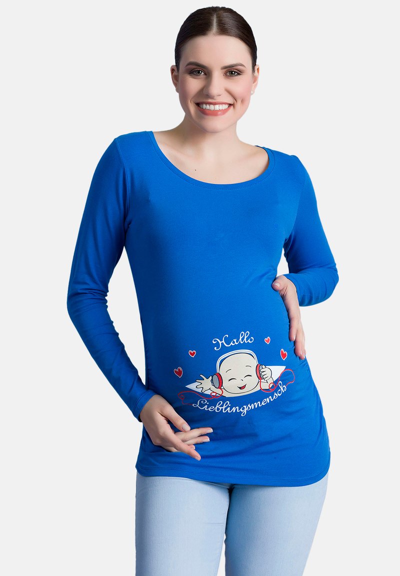 M.M.C. HALLO LIEBLINGSMENSCH - Langarmshirt - dunkelblau