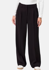 zero WIDE LEG MIT BÜGELFALTE - Nadrágok - black beauty