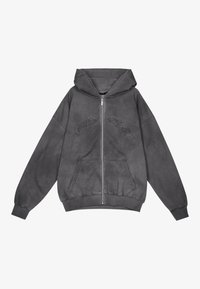 JULIA OVERSIZED - Zip-up sweatshirt - oil dyed deep grey