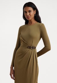 Lauren Ralph Lauren BUCKLE TRIM STRETCH JERSEY DRESS - Laisvo kirpimo suknelė - honey