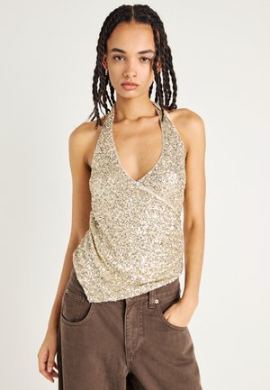 HALTERNECK TOP - Débardeur - gold-coloured