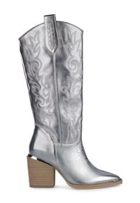 Cowboy/biker ankle boot - plateado