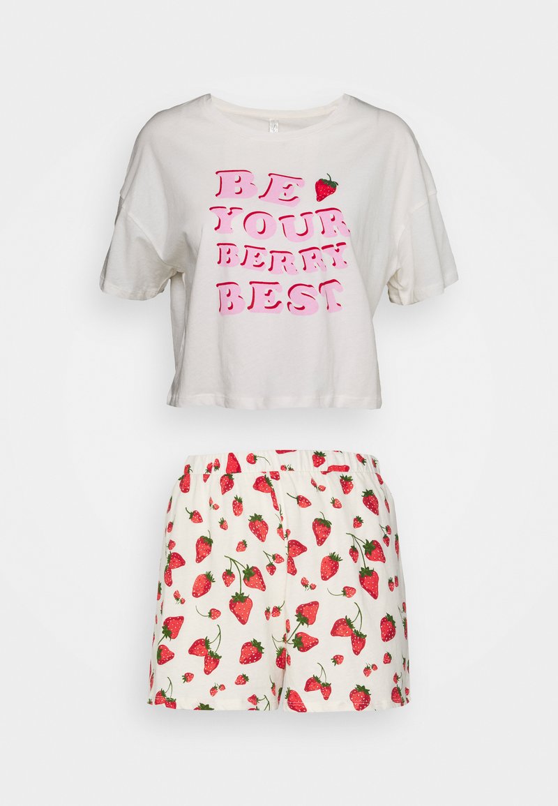 Damen Nachthemden | Lindex SHORTSSET BERRY Pyjama light white/weiß - HG74746 Damen Nachthemden | Lindex SHORTSSET BERRY Pyjama light white/weiß - HG74746